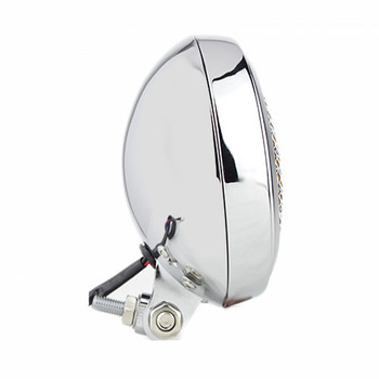Slim Caged 5" Chrome Headlight - Amber Lens Slim Caged 5" Chrome Headlight - Amber Lens