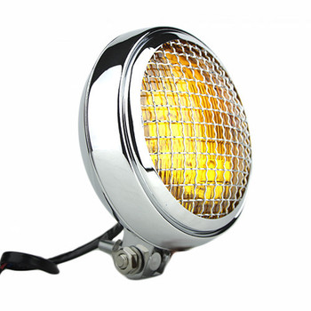 Slim Caged 5" Chrome Headlight - Amber Lens Slim Caged 5" Chrome Headlight - Amber Lens