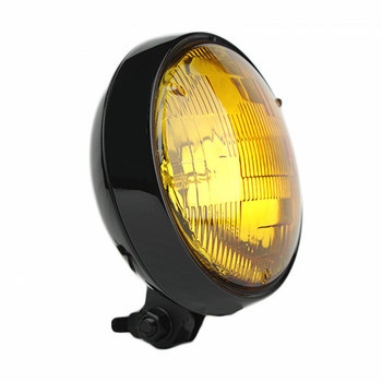 Motorcycle Supply Co. - Slim 5" Black Headlight - Amber Lens Motorcycle Supply Co. - Slim 5" Black Headlight - Amber Lens