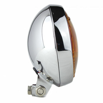 Motorcycle Supply Co. - Slim 5" Chrome Headlight - Amber Lens Motorcycle Supply Co. - Slim 5" Chrome Headlight - Amber Lens