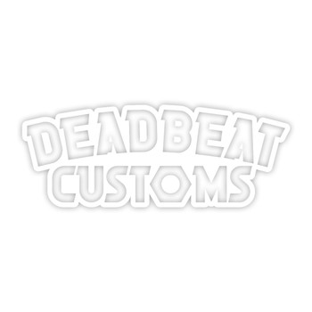 Deadbeat Customs - Nut Vinyl Decal - White Deadbeat Customs - Nut Vinyl Decal - White