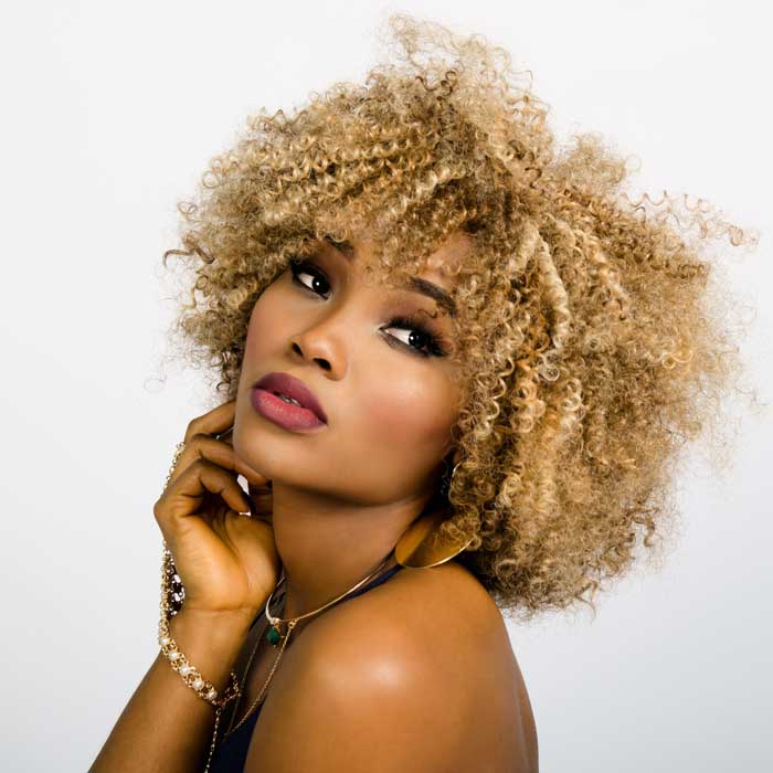 Blonde black woman with stunning skin