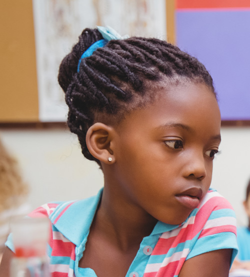 pretty little girl with braids